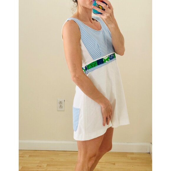Vintage 70s Handmade Tennis Dress Sleeveless, Tenniscore Preppy Vibes - Picture 6 of 11